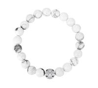 MetJakt Natural 8mm Gemstones Healing Crystal Stretch Beaded Bracelet Bangle with 925 Sterling Silver Double Happiness Pendant