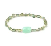 MetJakt Unique Shaped Agate Personalized Bracelet (Fruit Green Crystal)