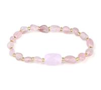 MetJakt Unique Shaped Agate Personalized Bracelet (Rose Quartz Crystal)