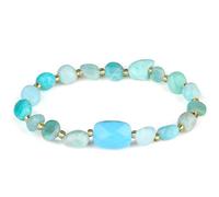 MetJakt Unique Shaped Agate Personalized Bracelet (turquoise Crystal)