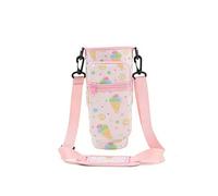 MetJakt Water Bottle Sleeve with Adjustable Shoulder Strap, Insulated Carrier Holder with Handle (ice Cream)