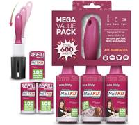 Metkix Lint Rollers for Pet Hair Extra Sticky | Protective Covers | Mega 600 Sheets Lint Roller Dog Cat Pet Hair Remover, Clothes Sofa Bed and More