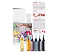 Metma B-592 B-592 Silver Effect Liquid Egg Colours (Pack of 5) - Yellow, Purple, Red, Blue, Green, Shellac, with Glove, Silver Foil, for approx. 50 Easter Eggs, Easter, Multi-Colour