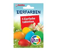 Metma B085 - Egg Colours, 5 Pieces, Red, Orange, Yellow, Green, Blue, Warm Colours, Dye Tablets, Easter Eggs, Easter