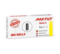 METO Ink Rolls for The METO Basic S Price Labeller (Single-line, for 22×12 mm Labels) 5 Ink Rolls, Black