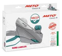 Meto HACCP Hand Labeller (for 26 x 16 mm Labels, 14 Predefined Texts, 2 Lines, 20 Digits, Meto Classic M Price Gun, Silver-Teal)