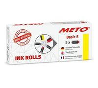 METO Ink Rolls for The METO Basic S Price Labeller (Single-line, for 22×12 mm Labels) 5 Ink Rolls, Black