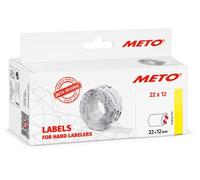 Meto Labels for Hand Labelers 22×12 mm Single-line - 6,000 White Permanent Adhesive