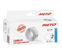 Meto Labels for Handlabelers (32×19 mm, Two-line, 5,000 Labels, White, Removable, for Meto, Contact, Sato, Avery, Tovel, etc.)