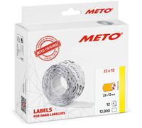 Meto Price Gun Labels 22 x 12 mm Permanent Fluorine Orange Pack of 12,000 | Permanent adhesive, fluorine orange, suitable for Meto, Jolly, Hutner, Sato, Avery, Contact, Tovel etc.