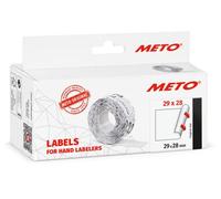 Meto Price Gun Labels (29× 28 mm, Two-line, 3,500 Labels, White, Permanently Adhesive, for Meto, Contact, Sato, Avery, Tovel, Samark etc.)