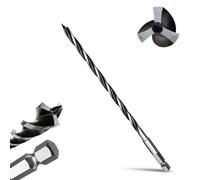 METOTY 10mmx300mm Auger Drill Bit Extra Long Drill Bits，12mm Hex Shank for Wood with Quick Change - 3-Cutter Design with Dual-Flute for Fast Chip Removal, Fits Hardwood, Softwood, PVC, Drywall