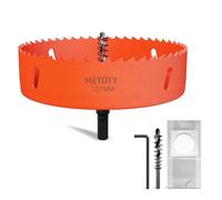 METOTY 127mm Bi-Metal Hole Saw,Universal HSS M42 Hole Saws,with Triangular Shaft Adapter and Centring Drill, One Free Dust Bag for Aluminum, Metals, Plastics, Acrylic Glass, Wood, Gypsum board