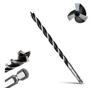 METOTY 14mmx300mm Auger Drill Bit Extra Long Drill Bits，12mm Hex Shank for Wood with Quick Change - 3-Cutter Design with Dual-Flute for Fast Chip Removal, Fits Hardwood, Softwood, PVC, Drywall