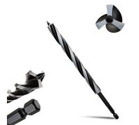 METOTY 16mmx230mm Auger Drill Bit Extra Long Drill Bits，6.35mm Hex Shank for Wood with Quick Change - 3-Cutter Design with Dual-Flute for Fast Chip Removal, Fits Hardwood, Softwood, PVC, Drywall