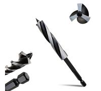 METOTY 18mmx155mm Auger Drill Bit Extra Long Drill Bits，6.35mm Hex Shank for Wood with Quick Change - 3-Cutter Design with Dual-Flute for Fast Chip Removal, Fits Hardwood, Softwood, PVC, Drywall