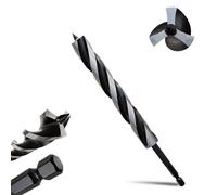 METOTY 18mmx230mm Auger Drill Bit Extra Long Drill Bits，6.35mm Hex Shank for Wood with Quick Change - 3-Cutter Design with Dual-Flute for Fast Chip Removal, Fits Hardwood, Softwood, PVC, Drywall