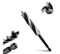 METOTY 19mmx155mm Auger Drill Bit Extra Long Drill Bits，6.35mm Hex Shank for Wood with Quick Change - 3-Cutter Design with Dual-Flute for Fast Chip Removal, Fits Hardwood, Softwood, PVC, Drywall
