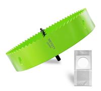 METOTY 200 mm Bi-Metal Hole Saw, Universal HSS M42 Hole Saws, with Triangular Shank Adapter and Pilot Drill, A Free Dust Bag for Aluminium, Metals, Plastics, Acrylic Glass, Wood, Plasterboard