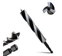 METOTY 20mmx230mm Auger Drill Bit Extra Long Drill Bits，6.35mm Hex Shank for Wood with Quick Change - 3-Cutter Design with Dual-Flute for Fast Chip Removal, Fits Hardwood, Softwood, PVC, Drywall