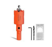 METOTY 23mm Bi-Metal Hole Saw,Universal HSS M42 Hole Saws,with Triangular Shaft Adapter and Centring Drill, One Free Dust Bag for Aluminum, Metals, Plastics, Acrylic Glass, Wood, Gypsum board