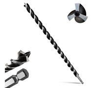 METOTY 25mmx600mm Auger Drill Bit Extra Long Drill Bits，12mm Hex Shank for Wood with Quick Change - 3-Cutter Design with Dual-Flute for Fast Chip Removal, Fits Hardwood, Softwood, PVC, Drywall