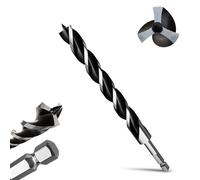 METOTY 26mmx300mm Auger Drill Bit Extra Long Drill Bits，12mm Hex Shank for Wood with Quick Change - 3-Cutter Design with Dual-Flute for Fast Chip Removal, Fits Hardwood, Softwood, PVC, Drywall