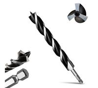 METOTY 30mmx300mm Auger Drill Bit Extra Long Drill Bits，12mm Hex Shank for Wood with Quick Change - 3-Cutter Design with Dual-Flute for Fast Chip Removal, Fits Hardwood, Softwood, PVC, Drywall