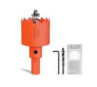 METOTY 32mm Bi-Metal Hole Saw,Universal HSS M42 Hole Saws,with Triangular Shaft Adapter and Centring Drill, One Free Dust Bag for Aluminum, Metals, Plastics, Acrylic Glass, Wood, Gypsum board