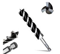 METOTY 32mmx230mm Auger Drill Bit Extra Long Drill Bits，12mm Hex Shank for Wood with Quick Change - 3-Cutter Design with Dual-Flute for Fast Chip Removal, Fits Hardwood, Softwood, PVC, Drywall
