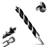 METOTY 32mmx300mm Auger Drill Bit Extra Long Drill Bits，12mm Hex Shank for Wood with Quick Change - 3-Cutter Design with Dual-Flute for Fast Chip Removal, Fits Hardwood, Softwood, PVC, Drywall