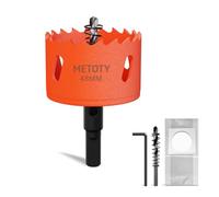 METOTY 48mm Bi-Metal Hole Saw,Universal HSS M42 Hole Saws,with Triangular Shaft Adapter and Centring Drill, One Free Dust Bag for Aluminum, Metals, Plastics, Acrylic Glass, Wood, Gypsum board