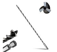 METOTY 6mmx460mm Auger Drill Bit Extra Long Drill Bits，12mm Hex Shank for Wood with Quick Change - 3-Cutter Design with Dual-Flute for Fast Chip Removal, Fits Hardwood, Softwood, PVC, Drywall
