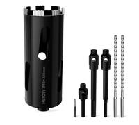 METOTY 82 mm Diamond Drill Bit, Socket Drill, Crown Drill, with Sds Plus Shaft 220 mm, Sds Max 220 mm, Hex Shank 110 mm Centre Drill 10 x 240 mm for Concrete, Solid Brick, Hollow Brick, Masonry etc.