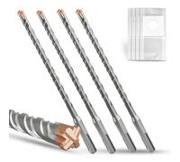 METOTY SDS Plus Hammer Drill Bit 4PC 8mm×210mm, with 4 Carbide Cutting Edges, Head with Coating, Masonry Drill, Hammer Drill, Concrete Drill, for Stone, Concrete, Natural Stone, Brick Wall