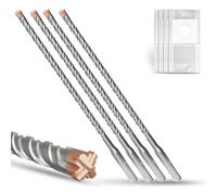 METOTY SDS Plus Hammer Drill Bit 4PC 8mm×260mm, with 4 Carbide Cutting Edges, Head with Coating, Masonry Drill, Hammer Drill, Concrete Drill, for Stone, Concrete, Natural Stone, Brick Wall