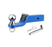METOWARE Trailer Hitch Ball Mount, 2" Drop Hitch with 2" Ball, 6,000 lbs GTW Fits 2" Receiver for Truck SUV Boat RV, Solid Steel Towing Kit with Hitch Pin & Clip, Matte Pacific Blue