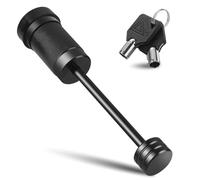 METOWARE Trailer Tongue Coupler Lock 1/4" Dia, 3-1/2" Span, Trailer Hitch Lock for Latch-Type Coupler, Black Trailer Pin Lock for Towing Trailer RV Car Boat Truck (1 Pack)