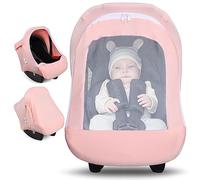 Metplus 2-in-1 Baby Car Seat Cover, Multi Use Cover for Baby Car Seat Canopy with Privacy Sun Shade, Protect Your Baby's Safety Seat with Style, Infant Carrier Covers for Boys & Girls