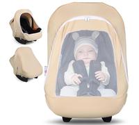 Metplus 2-in-1 Baby Car Seat Cover, Multi Use Cover for Baby Car Seat Canopy with Privacy Sun Shade, Protect Your Baby's Safety Seat with Style, Infant Carrier Covers for Boys & Girls