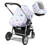 Metplus 2-in-1 Cozy Baby Car Seat Cover with Fleece Lining - Adjustable Breathable Mesh Window & Pocket, Kick-Proof - Universal Fit for Boys & Girls - Ideal for Cooler Seasons