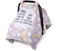 Metplus 2 in 1 Writing Style Baby Car Seat Cover, Car Seat Canopy for Babies, Mom Multiuse Nursing Cover, Minky Baby Carrier Covers, Newborn Boy Girl, Peekaboo Opening