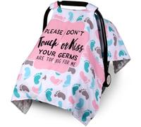 Metplus 2 in 1 Writing Style Baby Car Seat Cover, Car Seat Canopy for Babies, Mom Multiuse Nursing Cover, Minky Baby Carrier Covers, Newborn Boy Girl, Peekaboo Opening