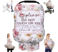 Metplus Car Seat Cover Baby Girl, No Touch Sign Carseat Canopy, Nursing Breastfeeding Covers, Stretchy Universal Fit, Multi-Use for Stroller/Shopping Cart/High Chair, Baby Shower Gift