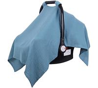 Metplus Muslin Car Seat Cover for Babies - Carseat Stroller Cover Infant Stroller Covers for Boys and Girls, Breathable & Lightweight, Fits Most Strollers & Baby Car Seats