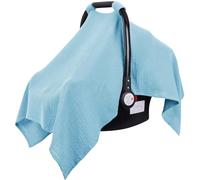 Metplus Muslin Car Seat Cover for Babies - Carseat Stroller Cover Infant Stroller Covers for Boys and Girls, Breathable & Lightweight, Fits Most Strollers & Baby Car Seats