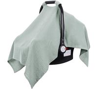 Metplus Muslin Car Seat Cover for Babies - Carseat Stroller Cover Infant Stroller Covers for Boys and Girls, Breathable & Lightweight, Fits Most Strollers & Baby Car Seats