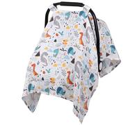 Metplus Muslin Carseat Cover for Babies,Breathable Infant Carseat Cover Lightweight Baby Carrier Cover for Girls Boys, Fit Spring Summer/Hot Days/Warm Weather