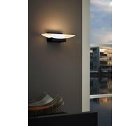 EGLO LED Indoor Wall Light Metrass, Up Light Wall Lamp Made of Black Aluminium and Satined Plastic, Warm White Hallway Lighting Fixture