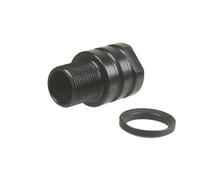 Metric 14X1 Left Hand Inside Thread Converte To 5/8-24 Outside Thread TPI Protector Convertor, 14X1 LH Female To 5/8 Male adapter, With a Free 5/8" Crush Washer, Steel Black